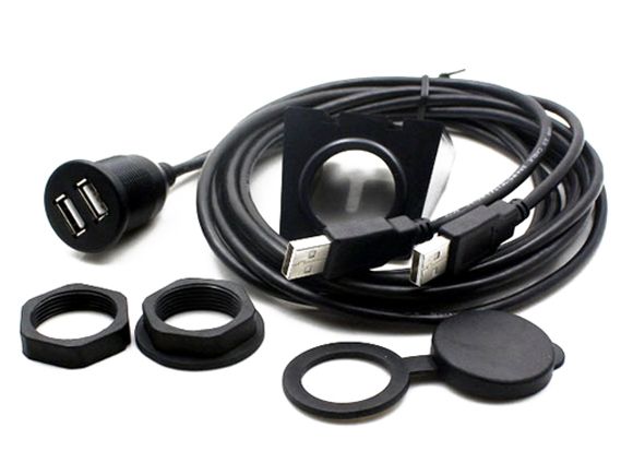 Dual USB panel extension adapter