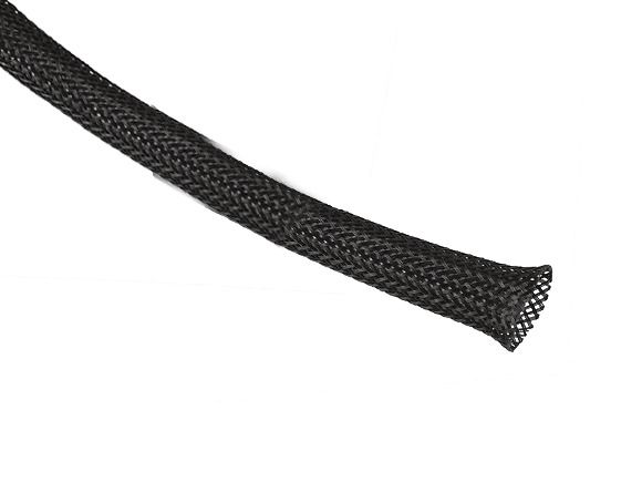 Flexo PET cable braid  3.2mm (2.4 - 6.3mm) black