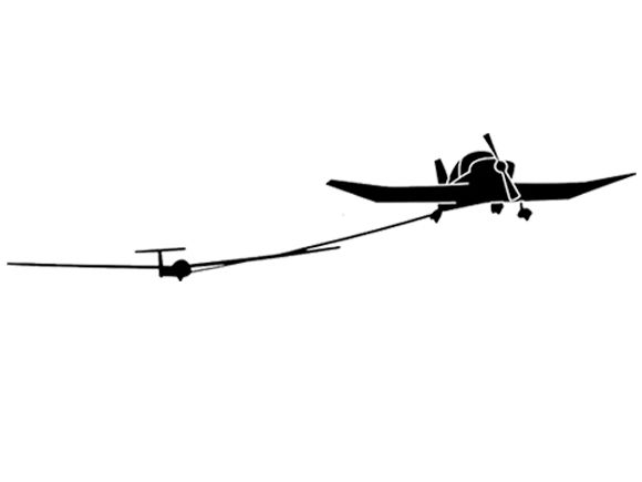 Glider sticker - glider aerotow 17.5cm