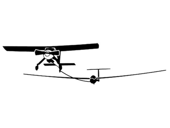 Glider sticker - glider aerotow 17.5cm