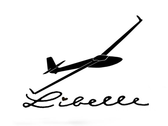 Glider sticker - Libelle + text 16cm