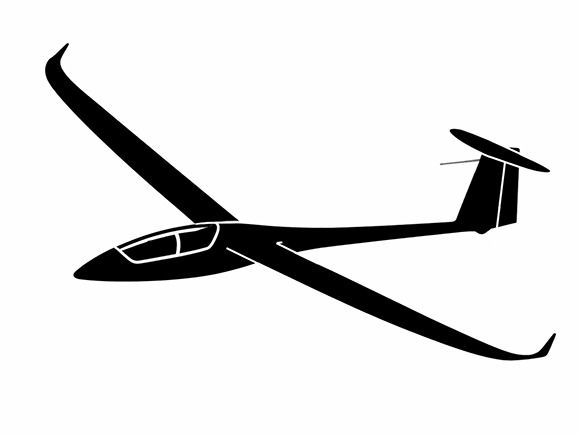 Glider sticker - Twin Shark 15cm