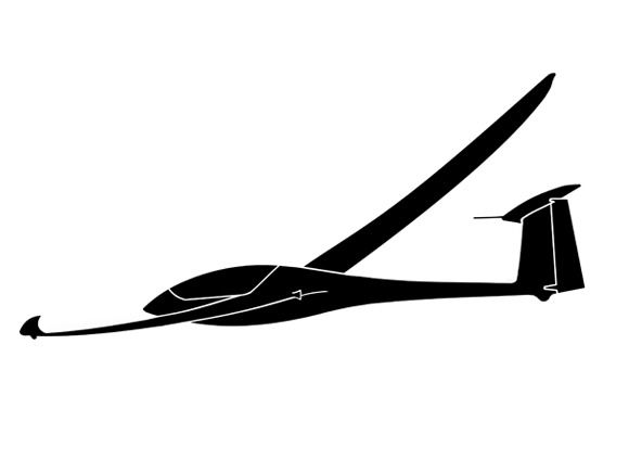 Glider sticker - Shark 15cm
