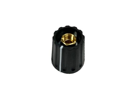 Instrument collet knob / turn knob 14.5mm (shaft Ø6mm) black w/line