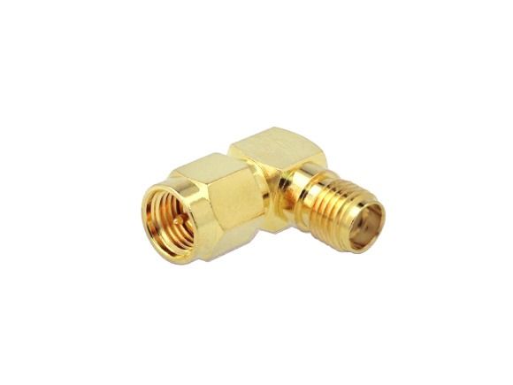 SMA female -> SMA male coax adapter right angle