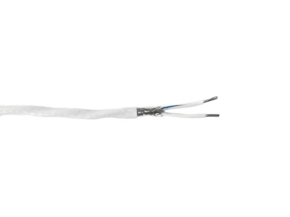 Tefzel wire 2-core shielded AWG22 white