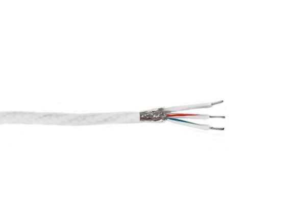 Tefzel wire 3-core shielded AWG22 white