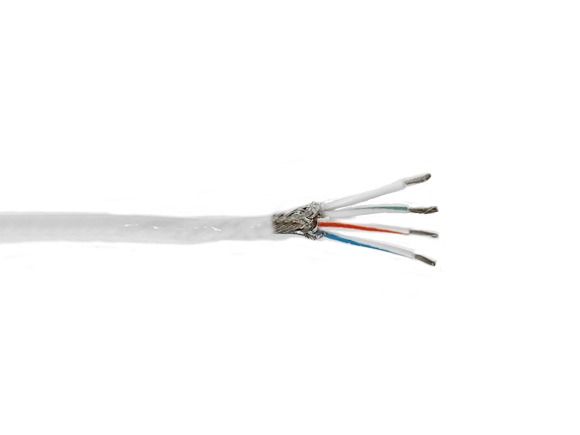 Tefzel wire 4-core shielded AWG22 white