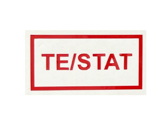 Warning/indication Placard 'TE/Stat' red