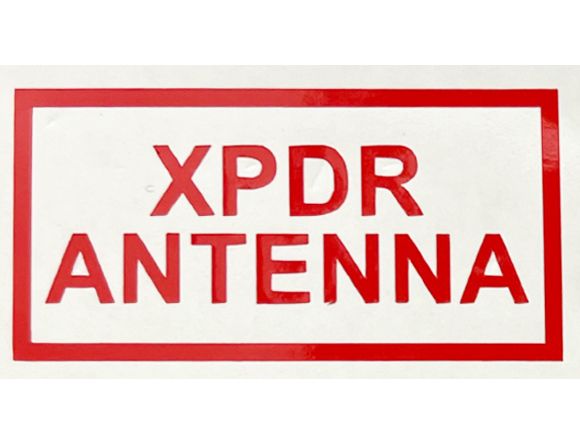 Warning Placard 'XPDR antenna' red